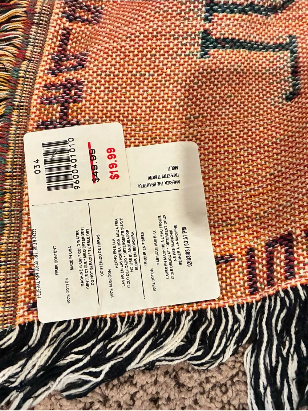 Patriotic America The Beautiful Woven cotton tapestry Blanket Warren Kimble